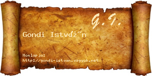 Gondi István névjegykártya